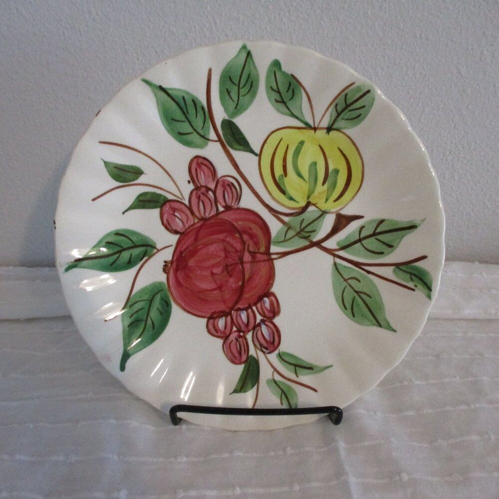 Set of 2 vintage fruit pattern dessert plates